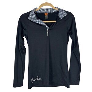 Bula XS Black Long Sleeve Zip Pullover Top Athletic Golf Tennis Outdoors Hiking